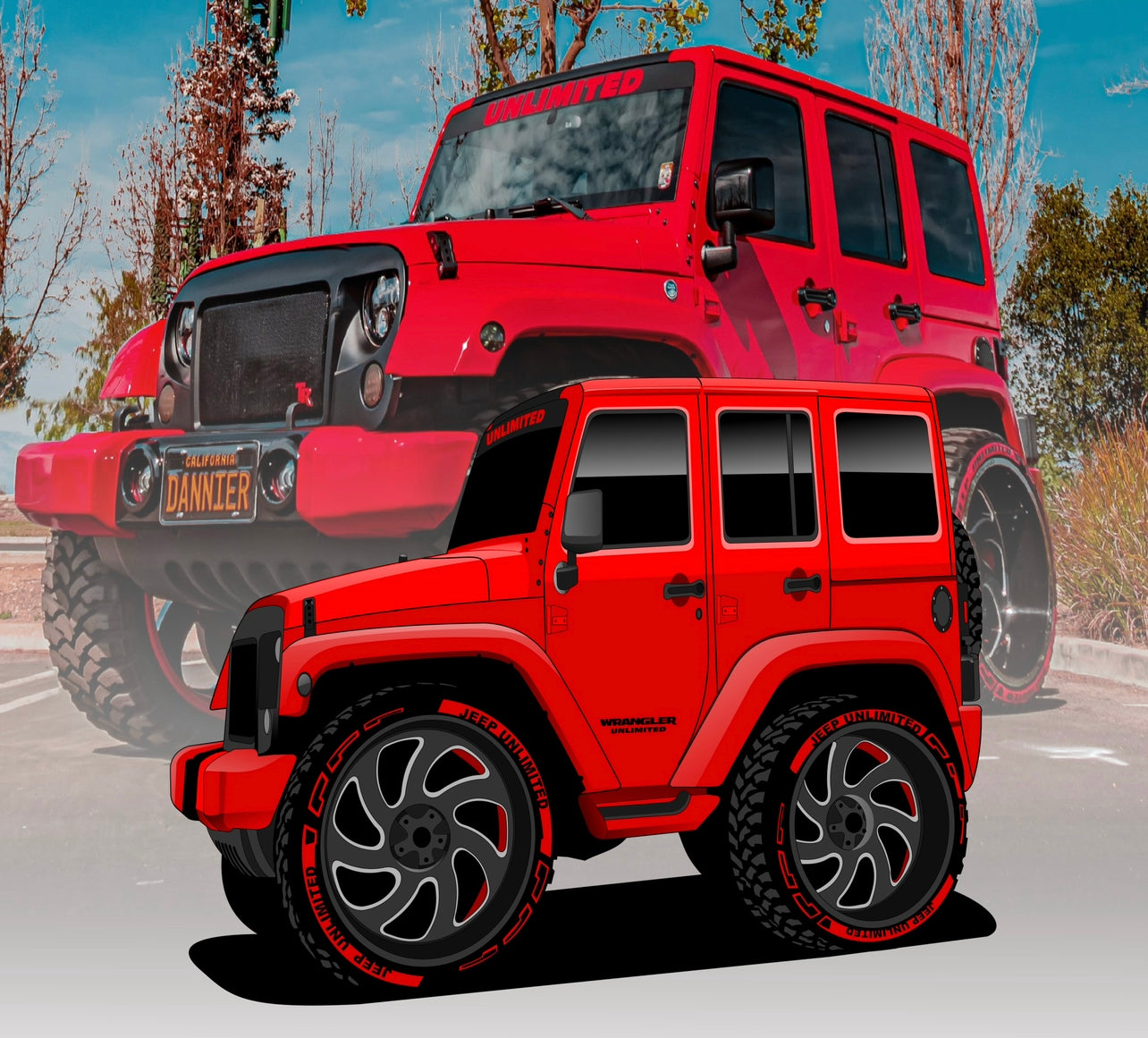 Los Red Toys Sticker Jeep Wrangler